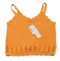 Nové - Oranžový pletený crop top Matalan