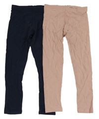 2x legíny - starorůžové + tmavomodré Next