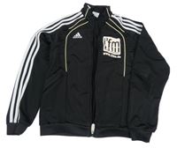 Černá sportovní propínací mikina s potiskem Adidas