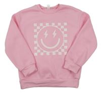 Růžová mikina se smajlíkem Shein