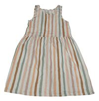 Bílo-barevné pruhované bavlněné šaty H&M