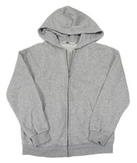 Šedá melírovaná propínací mikina s kapucí H&M