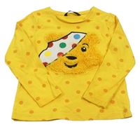 Žluté puntíkaté triko s 3D Pudsey George