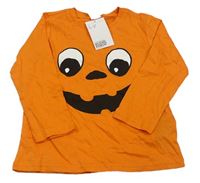 Oranžové triko se smajlíkem H&M