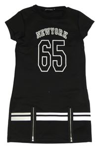 Černé sportovní šaty s číslem a zipy 