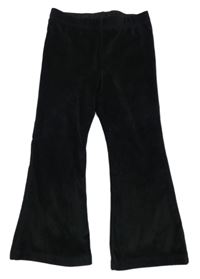 Černé plyšové flare tepláky 