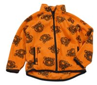Oranžovo-šedá fleecová propínací mikina s tygry Dunnes 