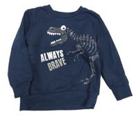 Tmavomodrá mikina s dinem z kamínků C&A