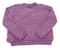 Fialový crop žinylkový svetr C&A