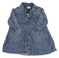 Modré melírované propínací riflové šaty Next