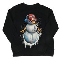 Černá mikina se sněhulákem 
