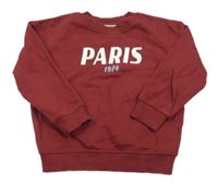 Vínová mikina s nápisem H&M