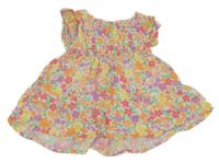 Bílo-barvné květované mušelínové šaty Primark