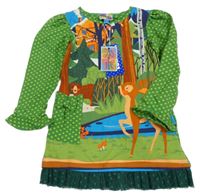 Nové - zelené puntíkaté šaty s kolouškem 