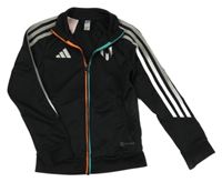 Černá sportovní funkční propínací mikina s logem Adidas