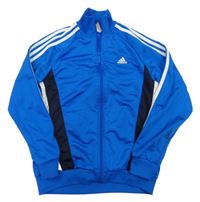 Modrá sportovní funkční propínací mikina s logem Adidas