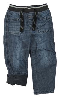 Tmavomodré podšité rifle s úpletovým pasem Denim Co.
