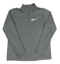 Šedá sportovní mikina s logem Nike