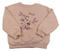 Růžová mikina s vážkami Primark