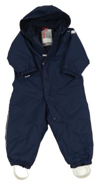 Tmavomodrá šusťáková zimní funkční kombinéza s kapucí Reima