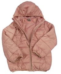Růžová šusťáková zateplená prošívaná bunda s kapucí Kiki&Koko
