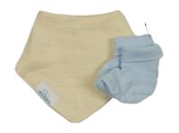 Nové - 2set - vanilkový slinták + světlemodré ponožky 