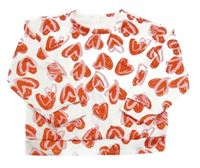 Bílo-červená mikina se srdíčky Shein