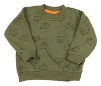 Khaki mikina s medvídky Nutmeg