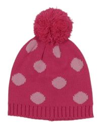Fuchsiová puntíkatá čepice s bambulí Kids