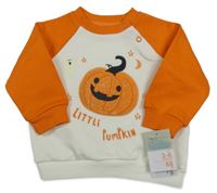 Nové - Bílo-oranžová mikina s dýní Primark