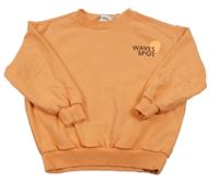 Oranžová mikina s potiskem a nápisy Zara