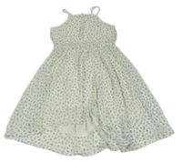 Bílo-modré květované šifonové šaty H&M