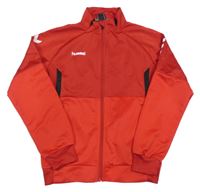 Červeno-černá propínací sportovní mikina Hummel 