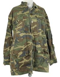 Dámská army riflová košilová bunda Boohoo 