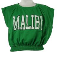 Dámské zelené crop tričko s nápisem 