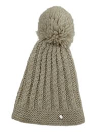 Dámská béžová pletená čepice s bambulí Esprit 