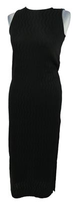 Nové - Dámské černé vzorované pletené midi šaty New Look 