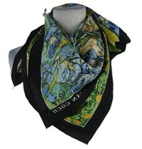 Dámský černo-modro-zelený vzorovaný šátek 