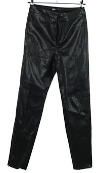 Dámské černé koženkové kalhoty Zara 