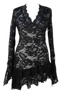 Dámská černá krajková šatová tunika Shein 