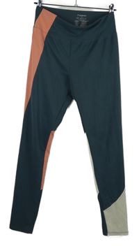 Dámské šedo-růžovo-smetanové sportovní funkční legíny Workout 