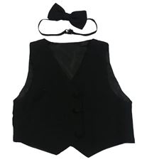 2set- černá slavnostní vesta+ motýlek
