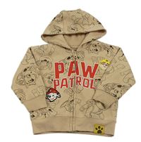 Béžová propínací mikina s PAw Patrol s kapucí Nickelodeon