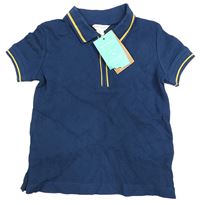 Modré žebrované polo tričko Monsoon