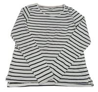 Bílo-černé pruhované triko H&M