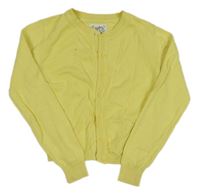 Žlutý vzorovaný propínací svetr C&A