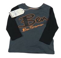 Nové - Šedo-černé triko s logem Ben Sherman