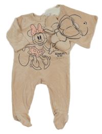 2set- světlerůžový plyšový overal s Minnie+ usínáček Disney