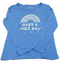 Modré triko s nápisem Next