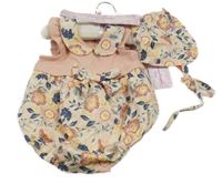 2set- růžovo-smetanové body s kytičkami+ čepeček